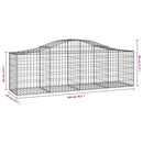 vidaXL 3 db íves horganyzott vas gabion kosár 200x50x60/80 cm