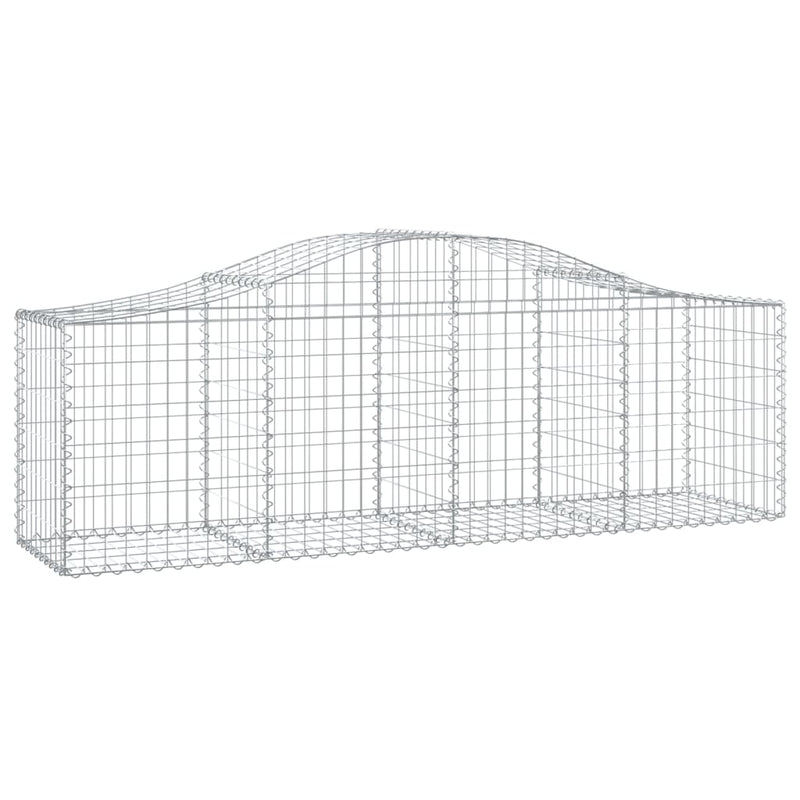 vidaXL 6 db íves horganyzott vas gabion kosár 200x50x60/80 cm