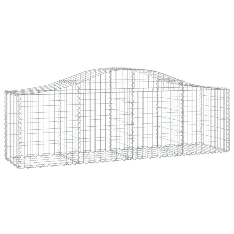 vidaXL 10 db íves horganyzott vas gabion kosár 200x50x60/80 cm
