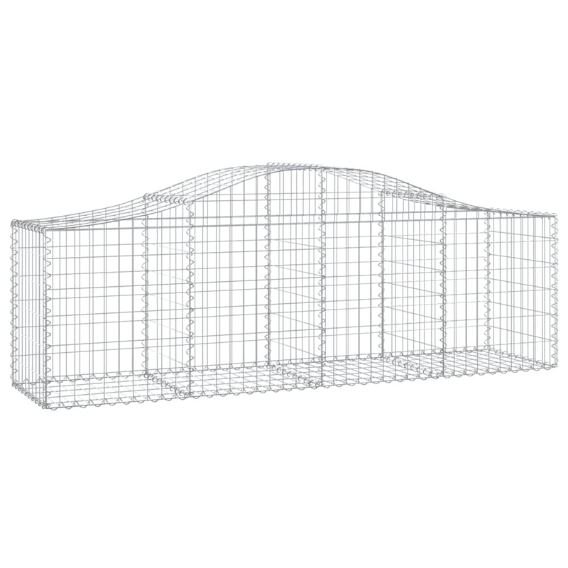 vidaXL 11 db íves horganyzott vas gabion kosár 200x50x60/80 cm