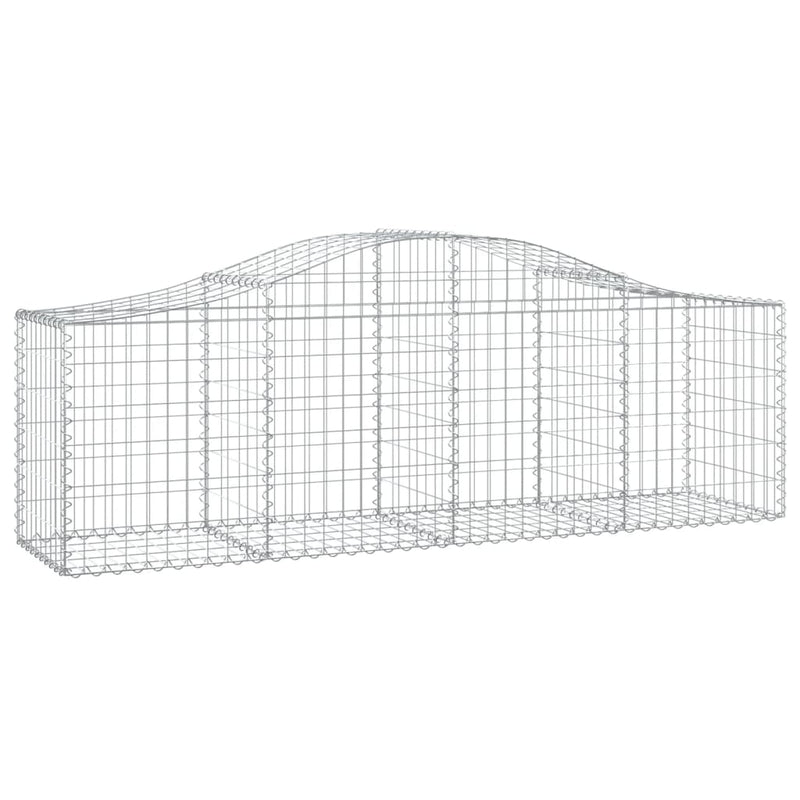 vidaXL 15 db íves horganyzott vas gabion kosár 200x50x60/80 cm