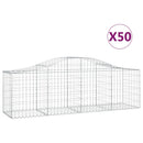vidaXL 50 db íves horganyzott vas gabion kosár 200x50x60/80 cm