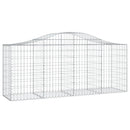 vidaXL 2 db íves horganyzott vas gabion kosár 200x50x80/100 cm