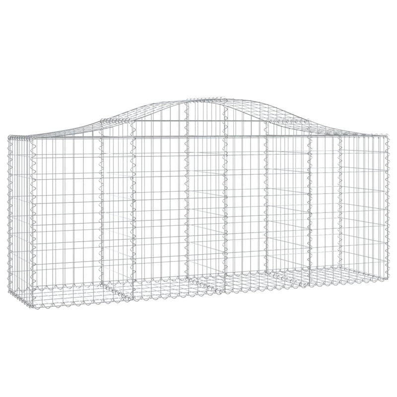 vidaXL 5 db íves horganyzott vas gabion kosár 200x50x80/100 cm