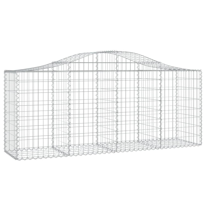 vidaXL 10 db íves horganyzott vas gabion kosár 200x50x80/100 cm