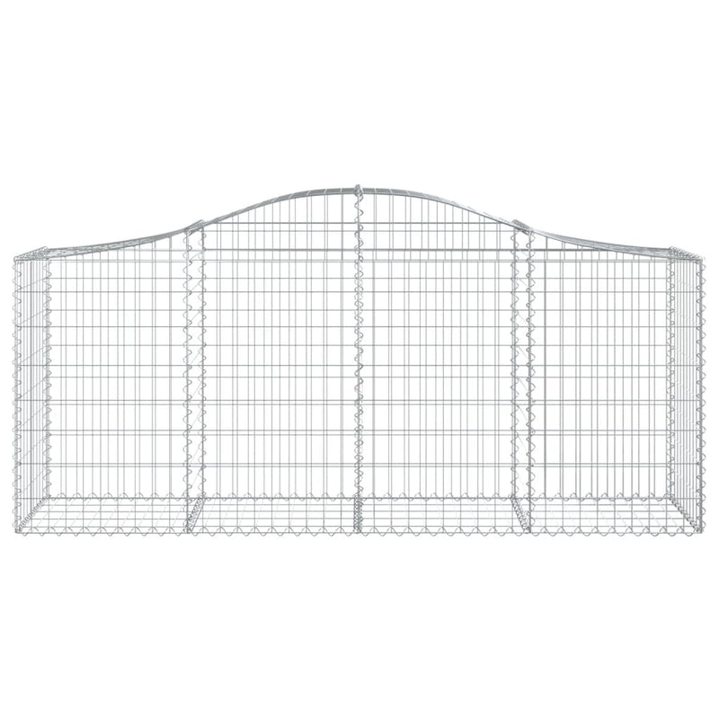 vidaXL 11 db íves horganyzott vas gabion kosár 200x50x80/100 cm