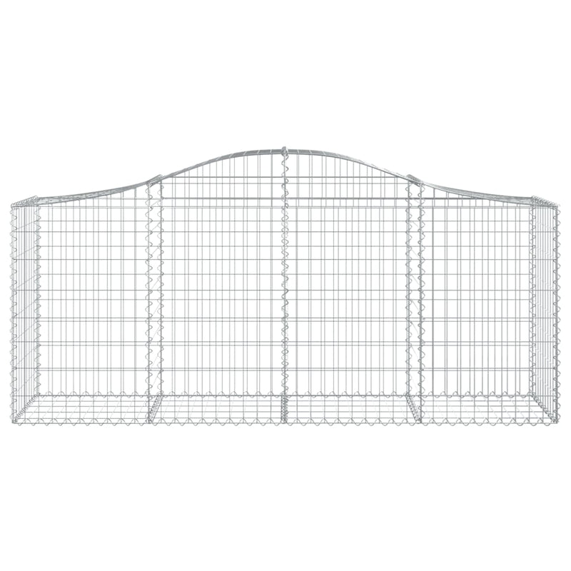 vidaXL 12 db íves horganyzott vas gabion kosár 200x50x80/100 cm