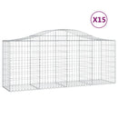 vidaXL 15 db íves horganyzott vas gabion kosár 200x50x80/100 cm