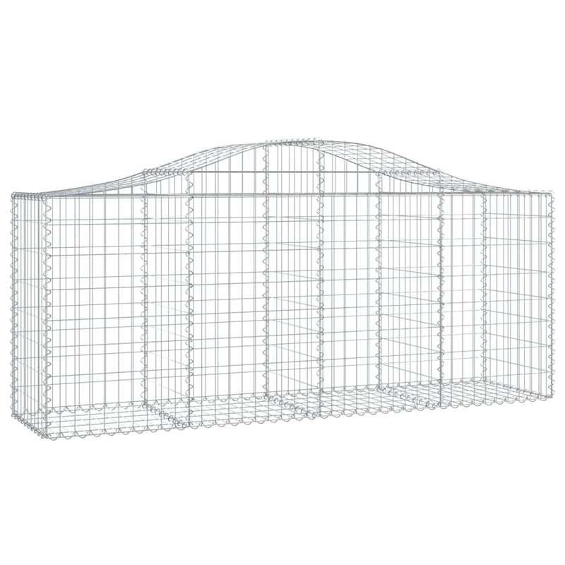 vidaXL 18 db íves horganyzott vas gabion kosár 200x50x80/100 cm
