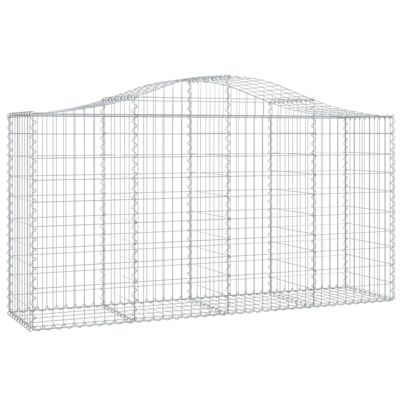 vidaXL 2 db íves horganyzott vas gabion kosár 200 x 50 x 100/120 cm