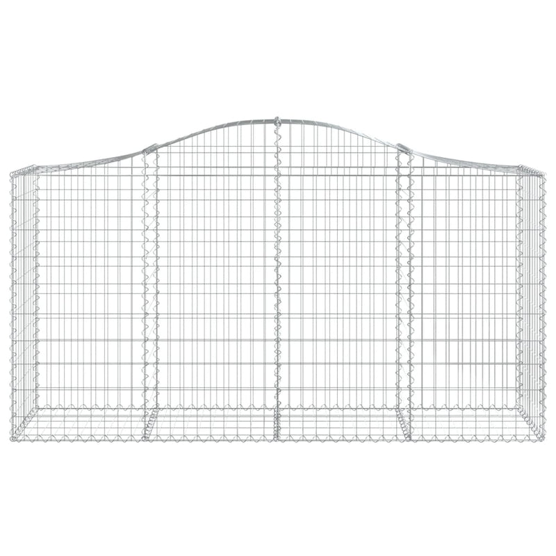 vidaXL 7 db íves horganyzott vas gabion kosár 200 x 50 x 100/120 cm
