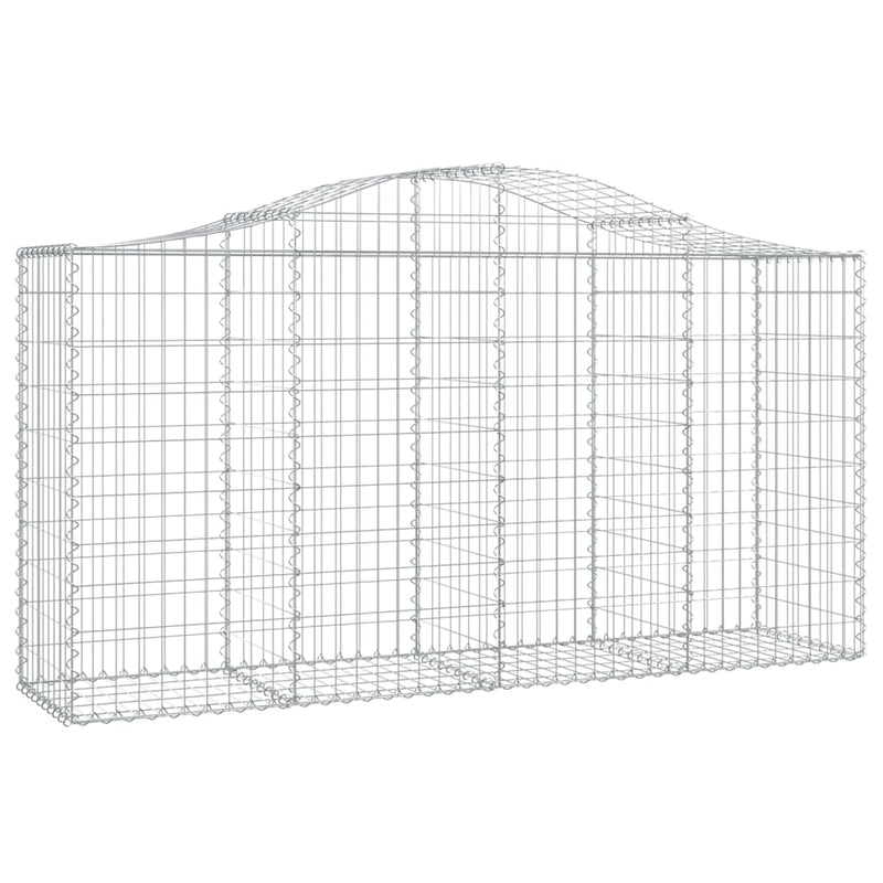vidaXL 8 db íves horganyzott vas gabion kosár 200 x 50 x 100/120 cm