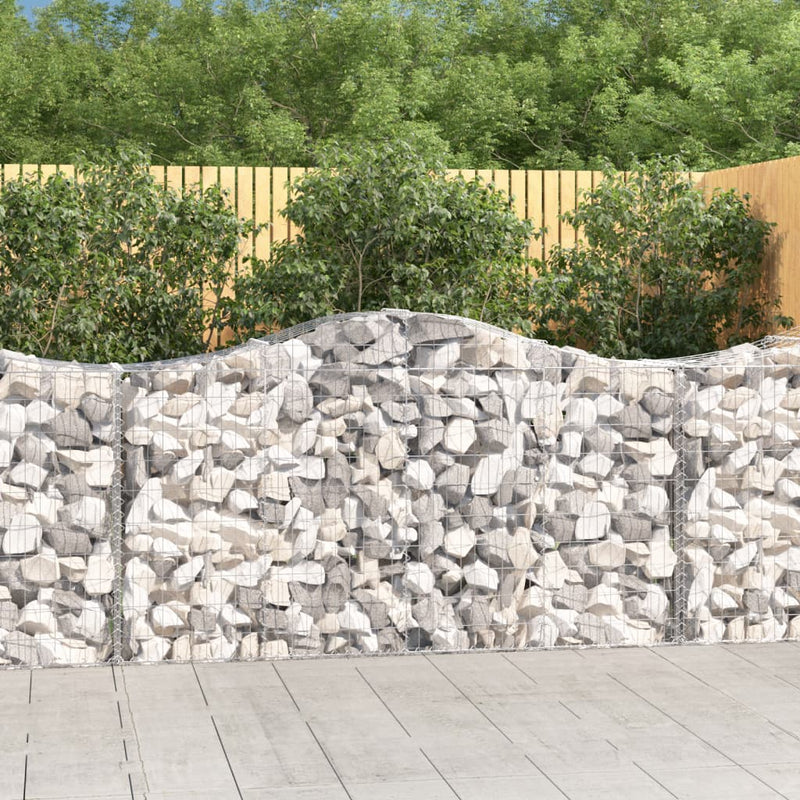 vidaXL 9 db íves horganyzott vas gabion kosár 200 x 50 x 100/120 cm