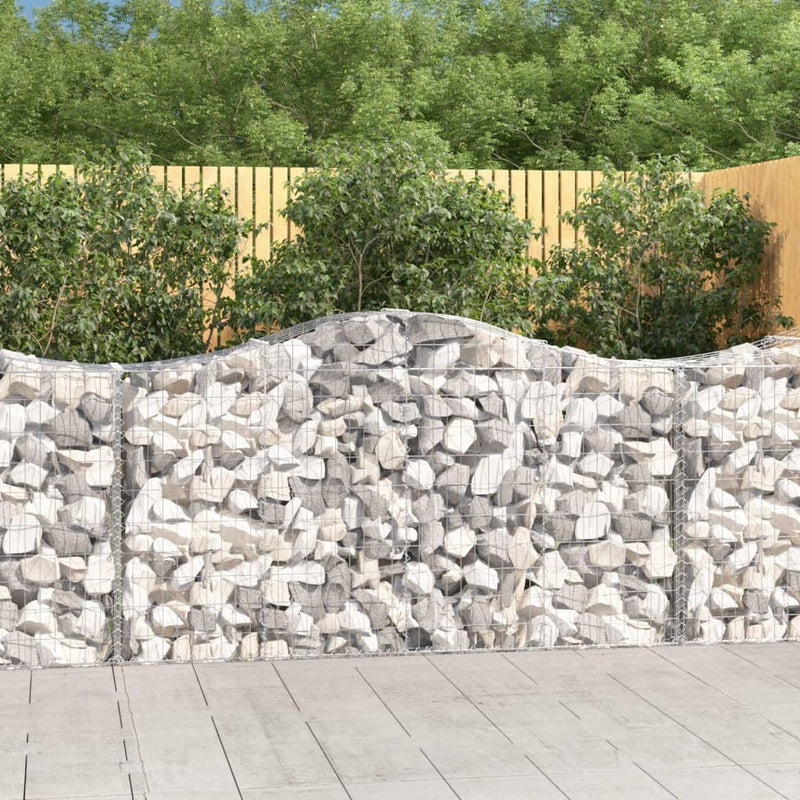 vidaXL 12 db íves horganyzott vas gabion kosár 200x50x100/120 cm