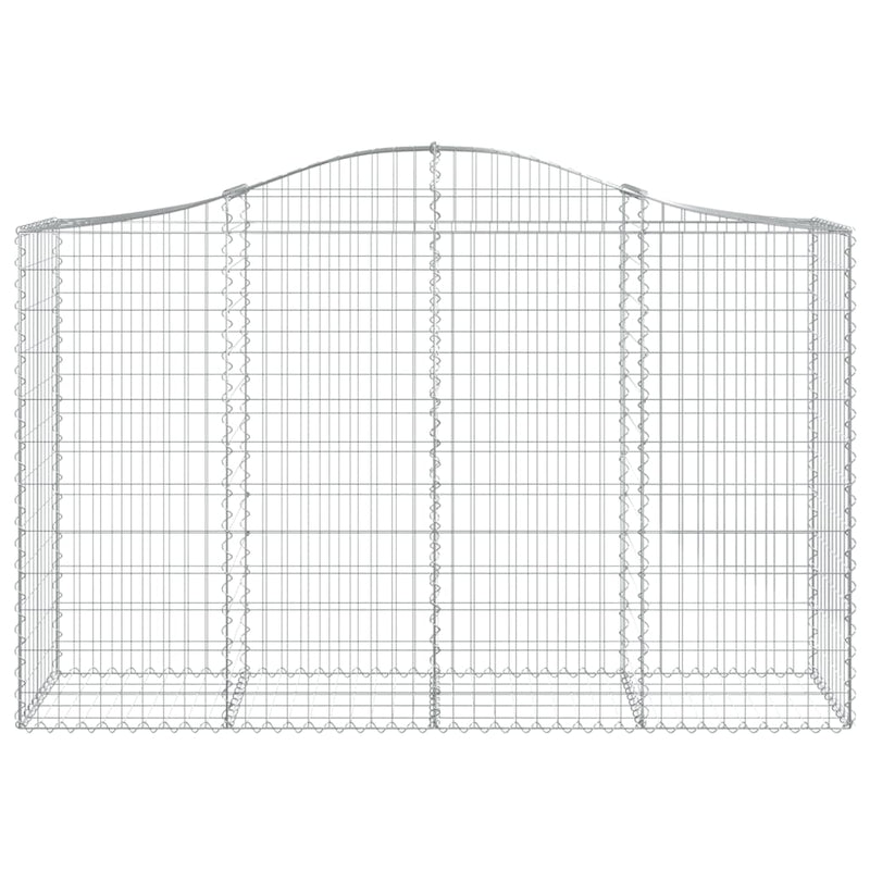 vidaXL 2 db íves horganyzott vas gabion kosár 200x50x120/140 cm