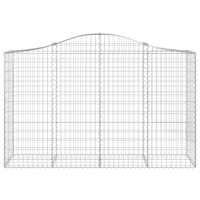 vidaXL 4 db íves horganyzott vas gabion kosár 200x50x120/140 cm