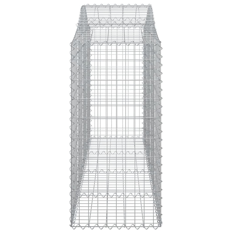 vidaXL 4 db íves horganyzott vas gabion kosár 200x50x120/140 cm