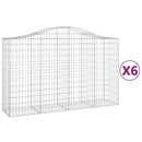 vidaXL 6 db íves horganyzott vas gabion kosár 200x50x120/140 cm