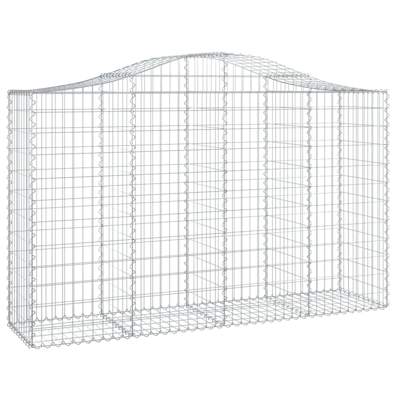 vidaXL 8 db íves horganyzott vas gabion kosár 200x50x120/140 cm