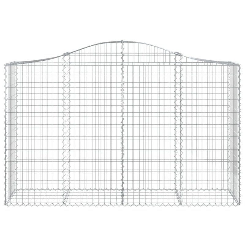 vidaXL 8 db íves horganyzott vas gabion kosár 200x50x120/140 cm