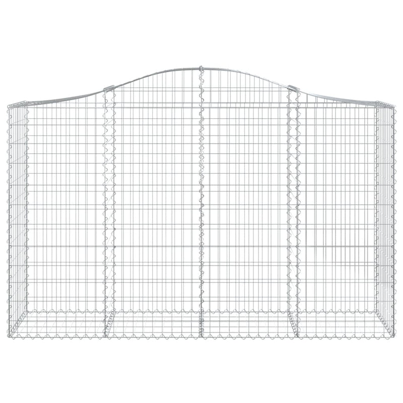 vidaXL 9 db íves horganyzott vas gabion kosár 200x50x120/140 cm