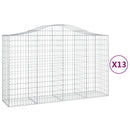vidaXL 13 db íves horganyzott vas gabion kosár 200x50x120/140 cm