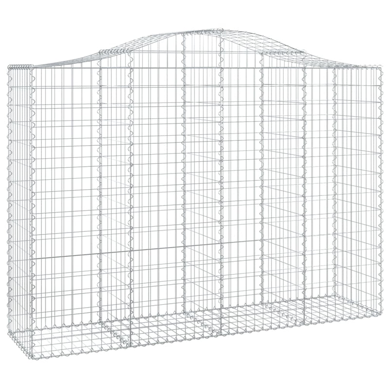 vidaXL 4 db íves horganyzott vas gabion kosár 200x50x140/160 cm