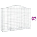 vidaXL 7 db íves horganyzott vas gabion kosár 200x50x140/160 cm