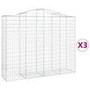 vidaXL 3 db íves horganyzott vas gabion kosár 200x50x160/180 cm