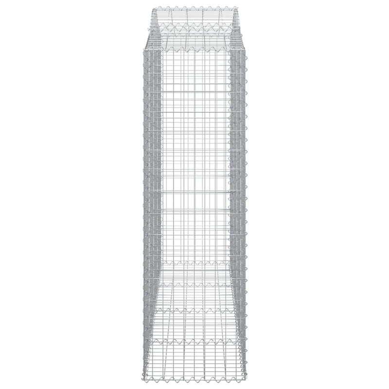 vidaXL 4 db íves horganyzott vas gabion kosár 200x50x160/180 cm