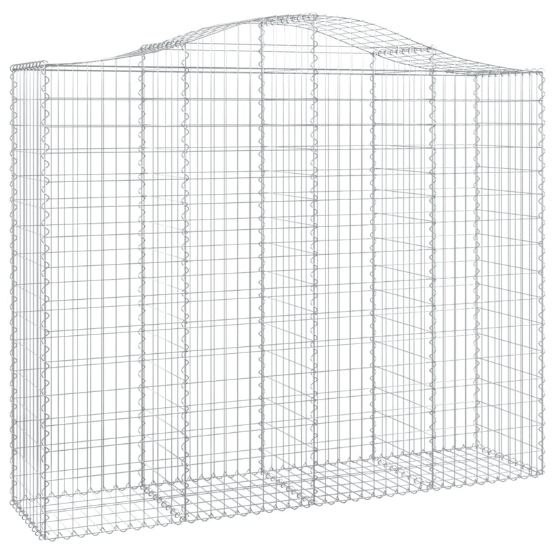 vidaXL 5 db íves horganyzott vas gabion kosár 200x50x160/180 cm