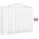 vidaXL 6 db íves horganyzott vas gabion kosár 200x50x160/180 cm