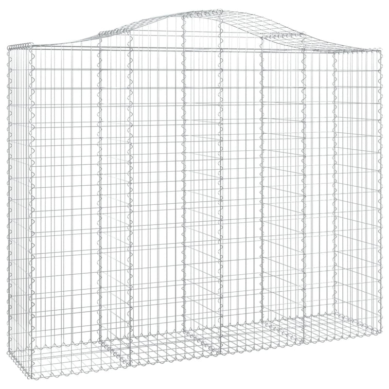 vidaXL 6 db íves horganyzott vas gabion kosár 200x50x160/180 cm