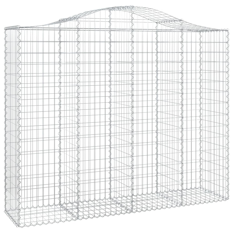 vidaXL 8 db íves horganyzott vas gabion kosár 200x50x160/180 cm