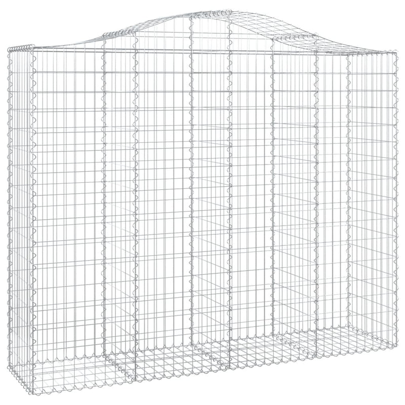vidaXL 10 db íves horganyzott vas gabion kosár 200x50x160/180 cm