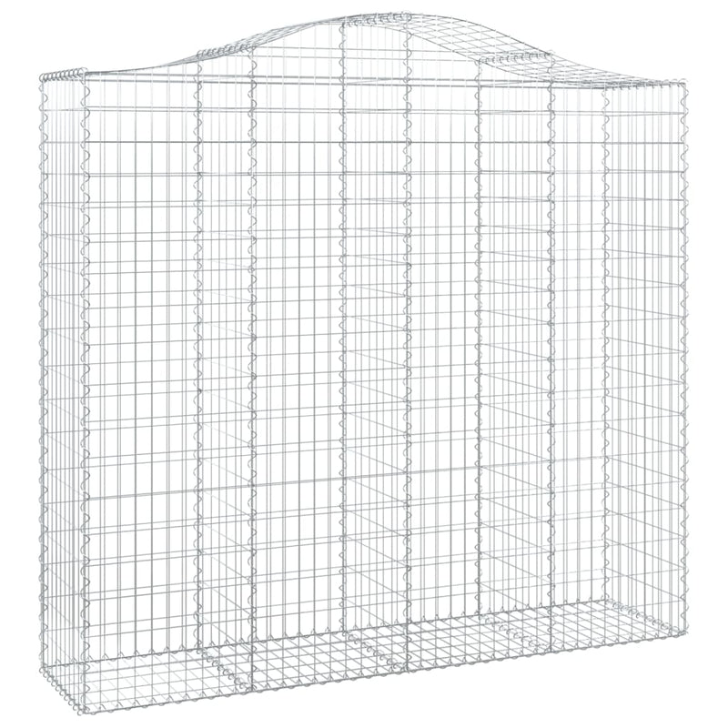 vidaXL 2 db íves horganyzott vas gabion kosár 200x50x180/200 cm