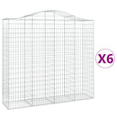 vidaXL 6 db íves horganyzott vas gabion kosár 200x50x180/200 cm