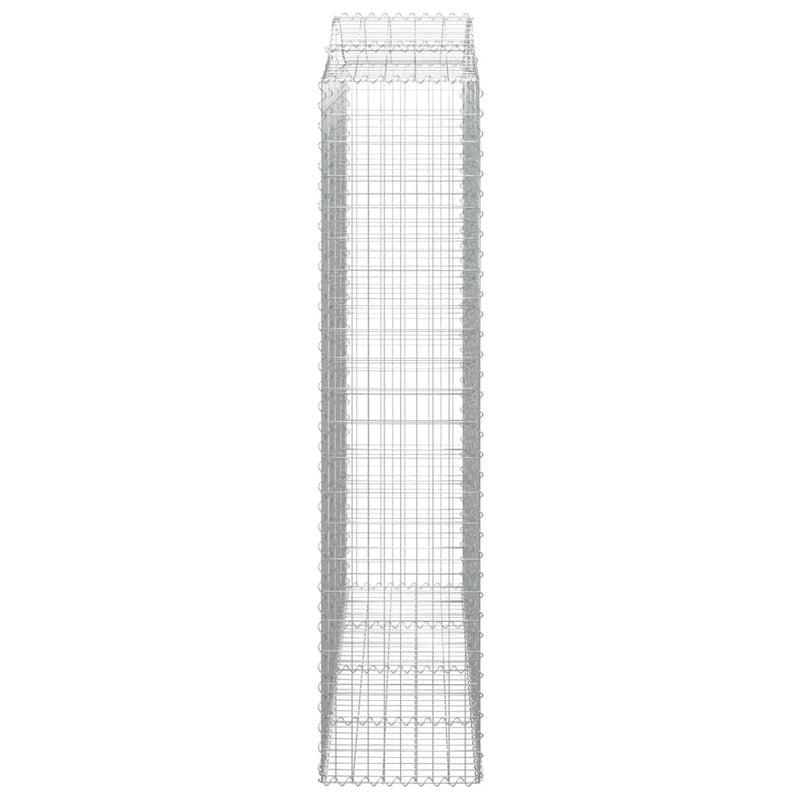 vidaXL 2 db íves horganyzott vas gabion kosár 200x50x220/240 cm