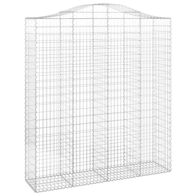 vidaXL 3 db íves horganyzott vas gabion kosár 200x50x220/240 cm