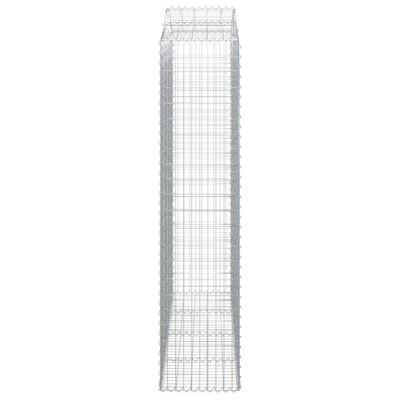 vidaXL 3 db íves horganyzott vas gabion kosár 200x50x220/240 cm