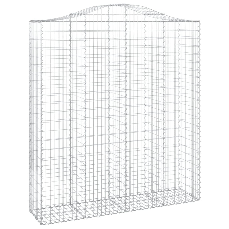 vidaXL 4 db íves horganyzott vas gabion kosár 200x50x220/240 cm