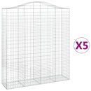vidaXL 5 db íves horganyzott vas gabion kosár 200x50x220/240 cm