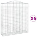 vidaXL 6 db íves horganyzott vas gabion kosár 200x50x220/240 cm
