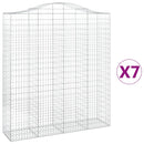 vidaXL 7 db íves horganyzott vas gabion kosár 200x50x220/240 cm
