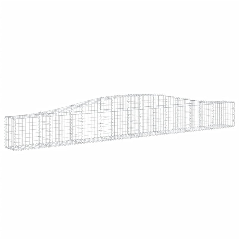 vidaXL 2 db íves horganyzott vas gabion kosár 400x30x40/60 cm