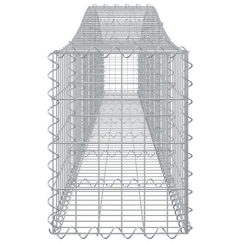 vidaXL 4 db íves horganyzott vas gabion kosár 400x30x40/60 cm