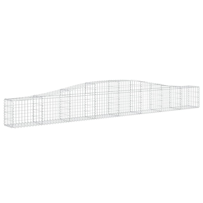 vidaXL 5 db íves horganyzott vas gabion kosár 400x30x40/60 cm