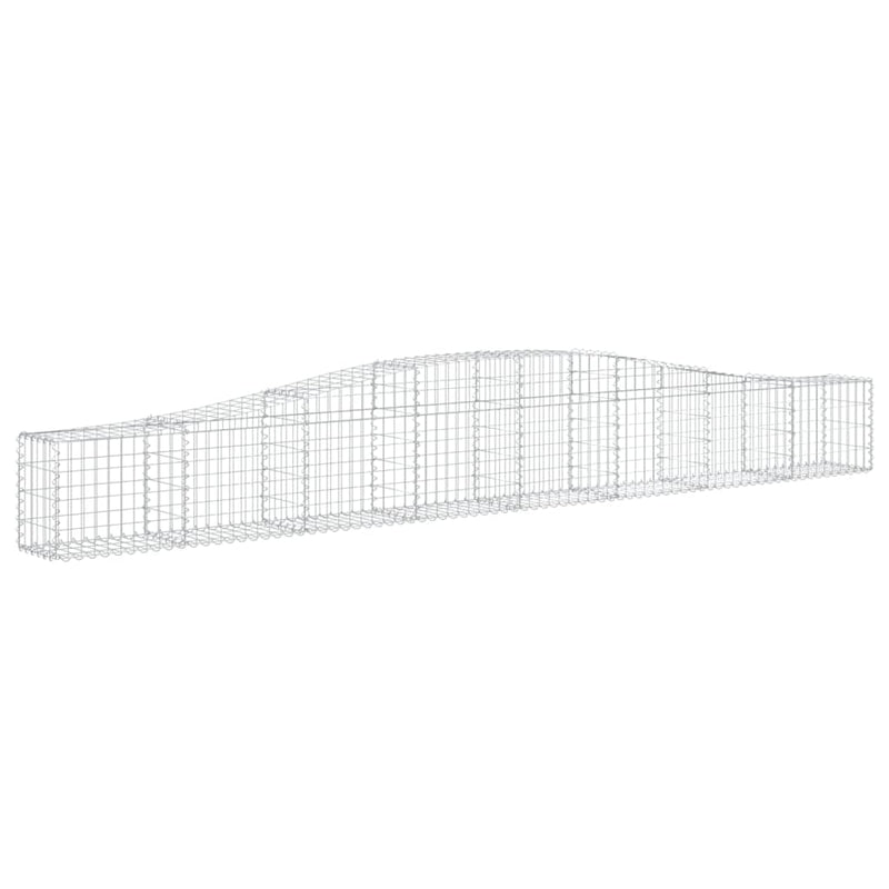 vidaXL 6 db íves horganyzott vas gabion kosár 400x30x40/60 cm