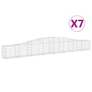 vidaXL 7 db íves horganyzott vas gabion kosár 400x30x40/60 cm