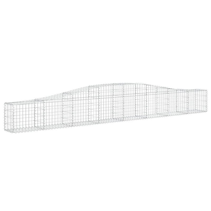 vidaXL 7 db íves horganyzott vas gabion kosár 400x30x40/60 cm